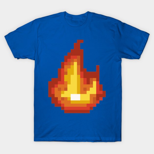 Pixel art - Flame blue version T-Shirt by Uwaki